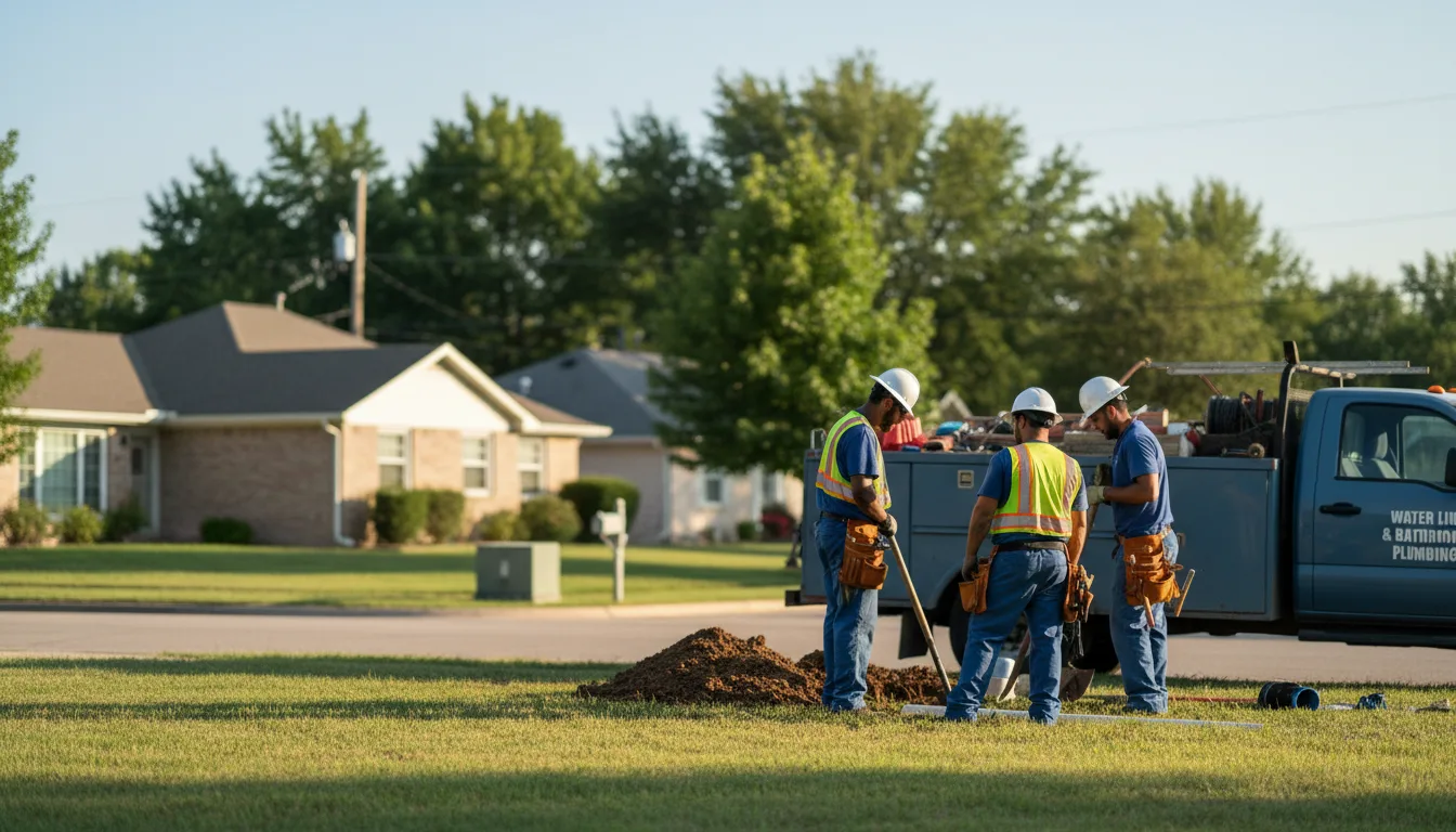 Residential water line and bathroom plumbing service in Elberfeld, IN